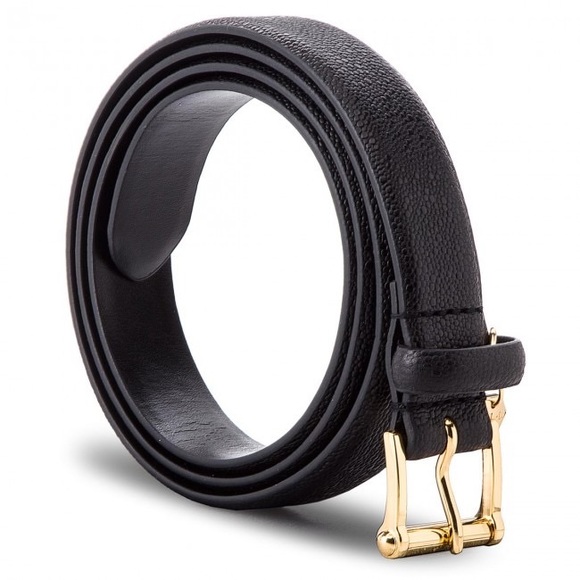 NWT Lauren Ralph Lauren Women’s Genuine Leather Classic Belt in Black - Picture 2 of 7